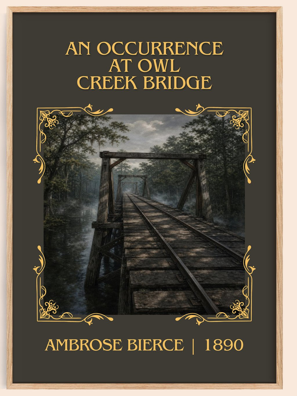 Occurrence at Owl Creek Bridge Classic Book Art Print by A. Bierce – book poster
