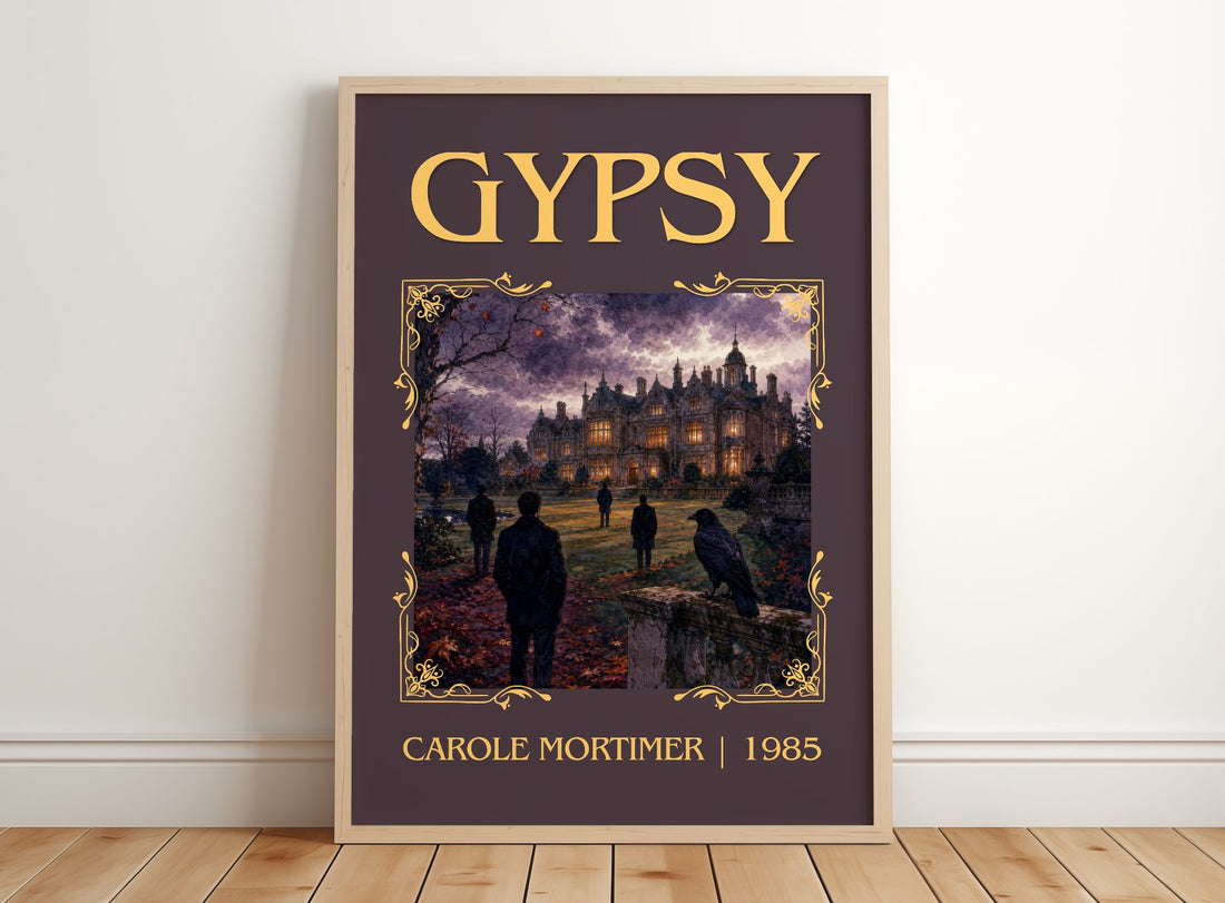 Gypsy Classic Book Art Print by Carole Mortimer – framed print leaning on a wooden floor