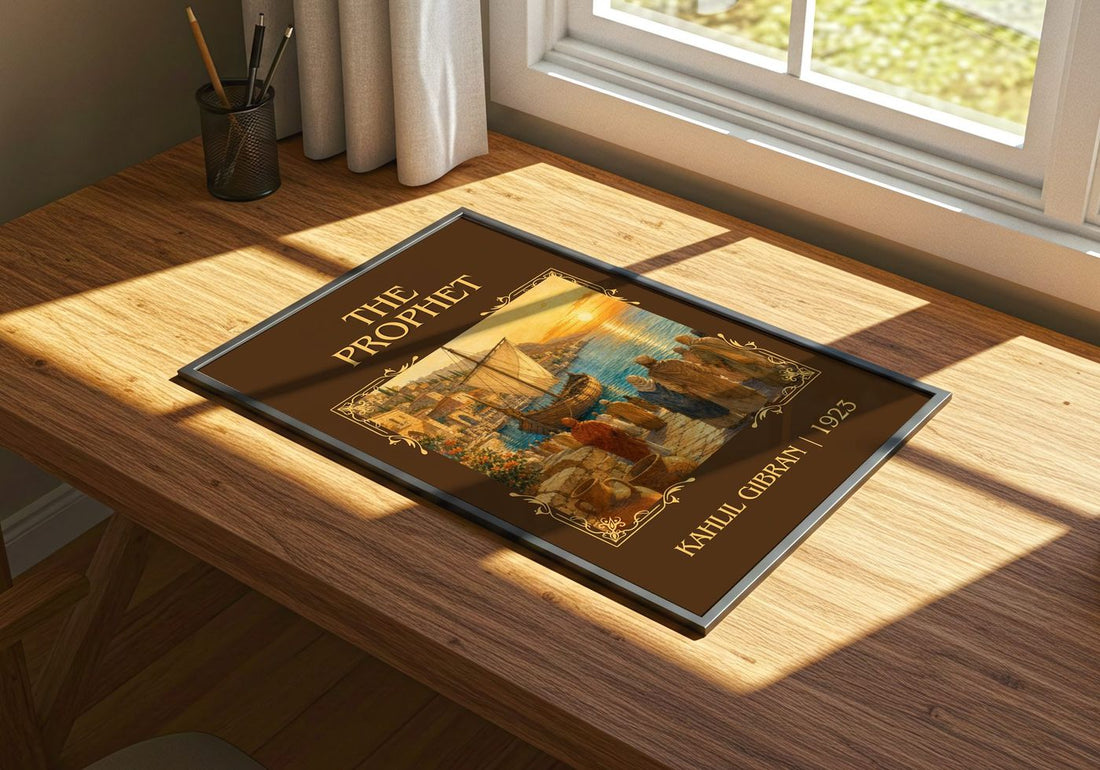 The Prophet Classic Book Art Print by Kahlil Gibran – print on a sunlit desk