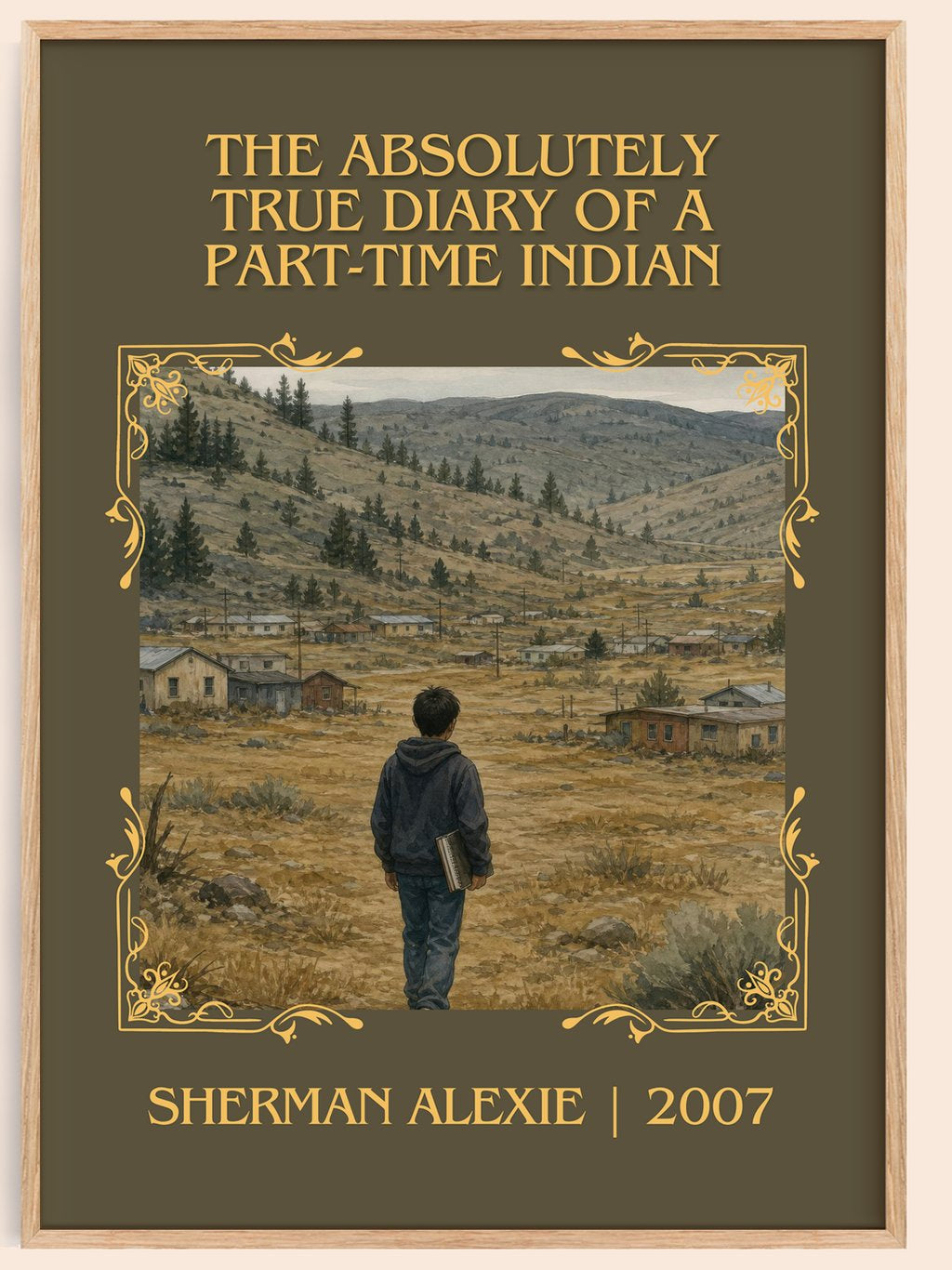 The Absolutely True Diary of a Part-Time Indian Classic Book Art Print by Sherman Alexie – book poster