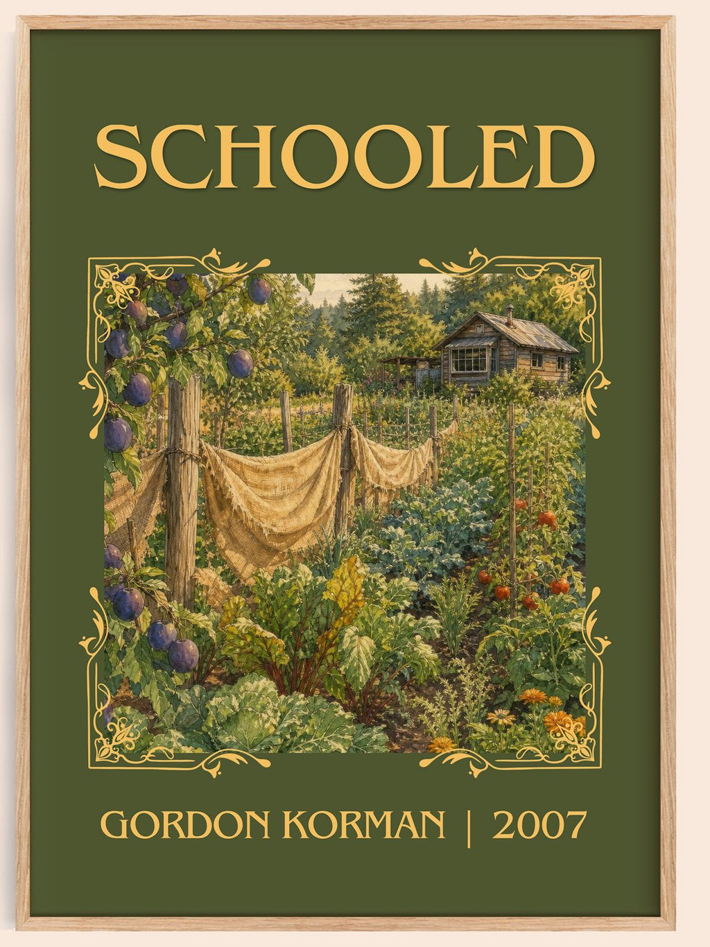Schooled Classic Book Art Print by Gordon Korman – book poster