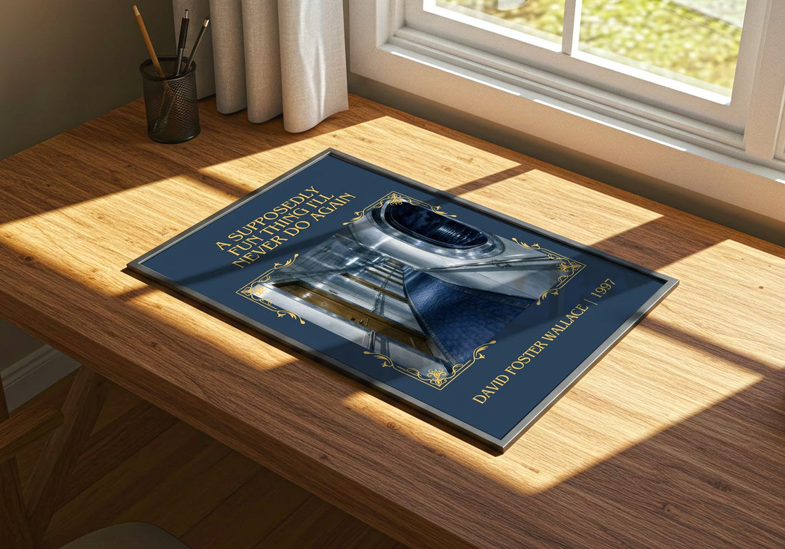 supposedly fun thing I'll never do again Classic Book Art Print – print on a sunlit desk