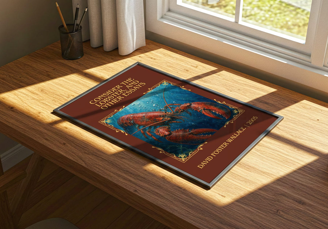 Consider the lobster, and other essays Classic Book Art Print – print on a sunlit desk