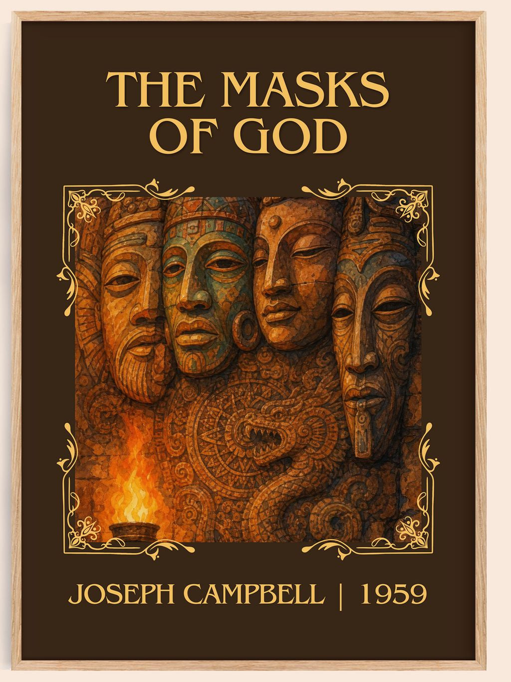 The masks of God Classic Book Art Print by Joseph Campbell – book poster