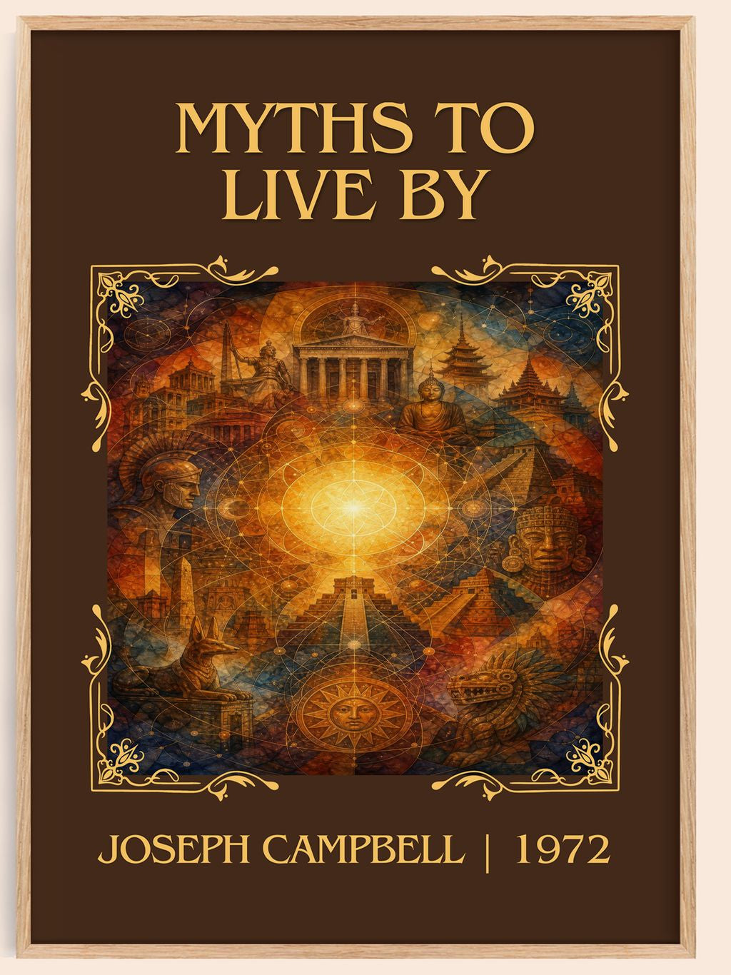 Myths to live by Classic Book Art Print by Joseph Campbell – book poster