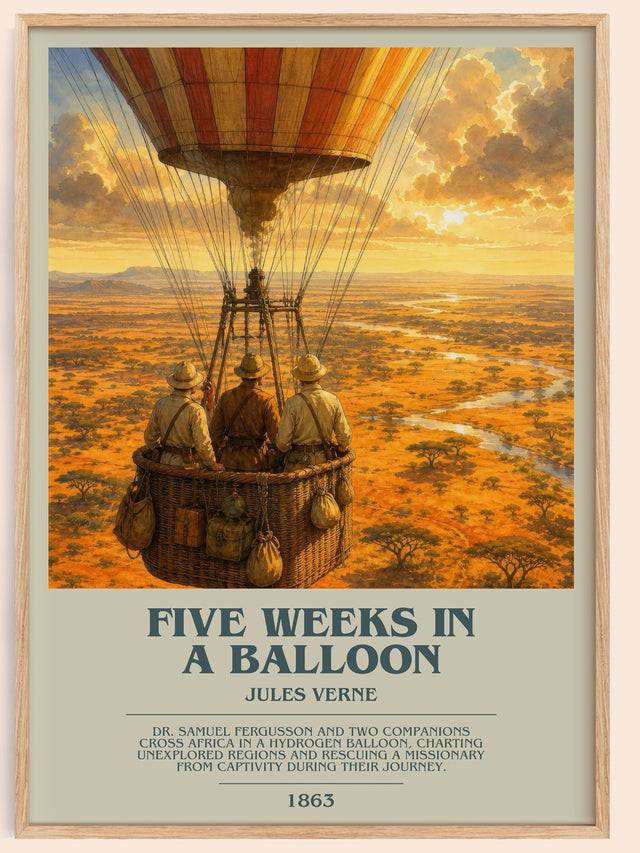 Five Weeks In A Balloon Bookish Wall Art by Jules Verne