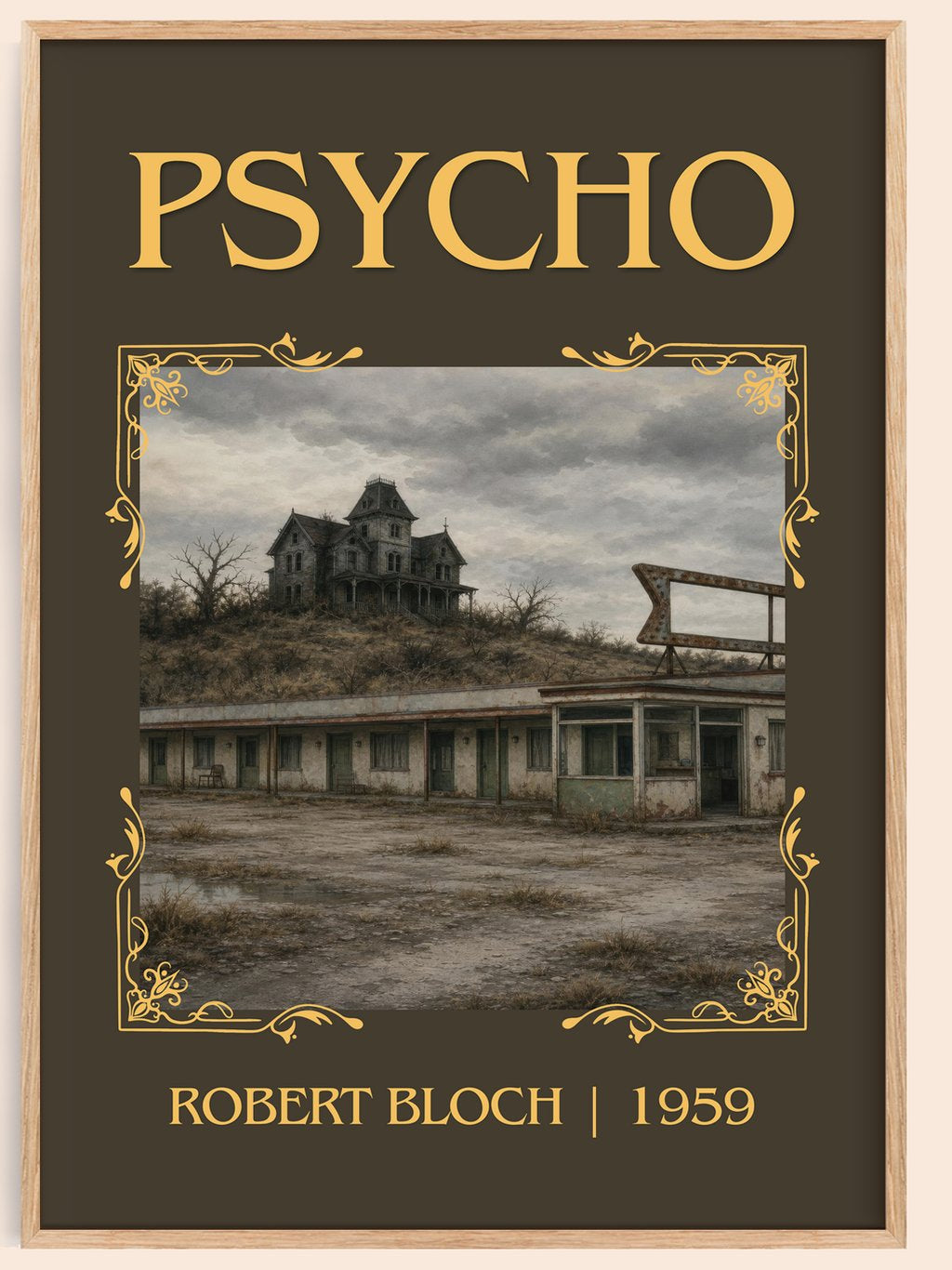 Psycho Classic Book Art Print by Robert Bloch – book poster