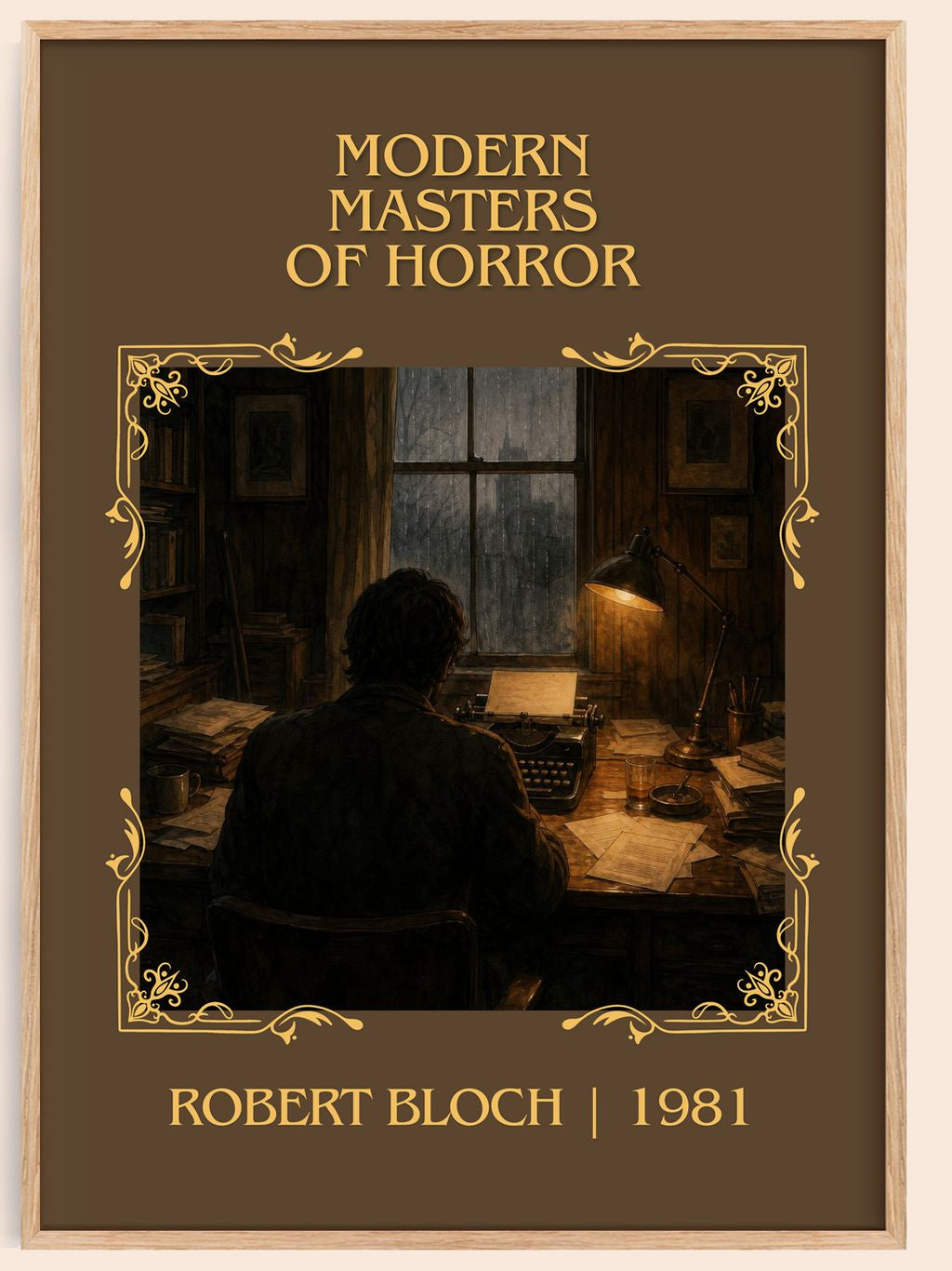 Modern Masters of Horror Classic Book Art Print by Robert Bloch – book poster