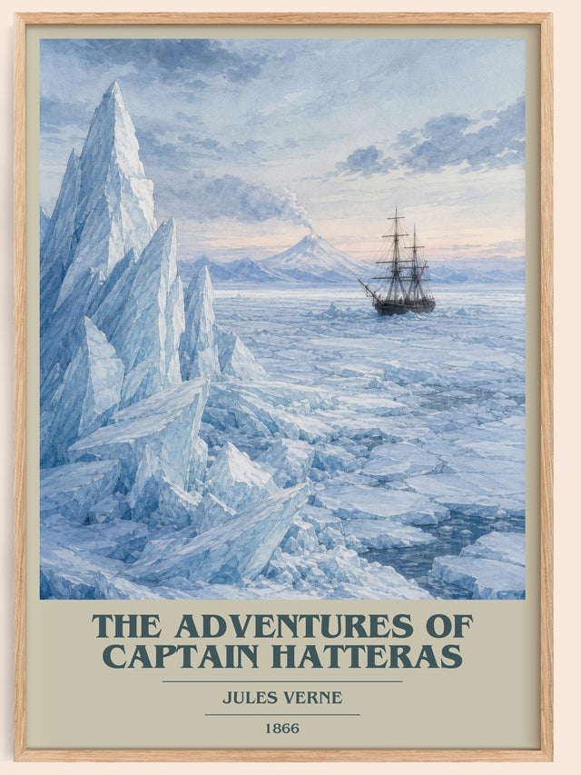The Adventures Of Captain Hatteras Book Cover Poster by Jules Verne