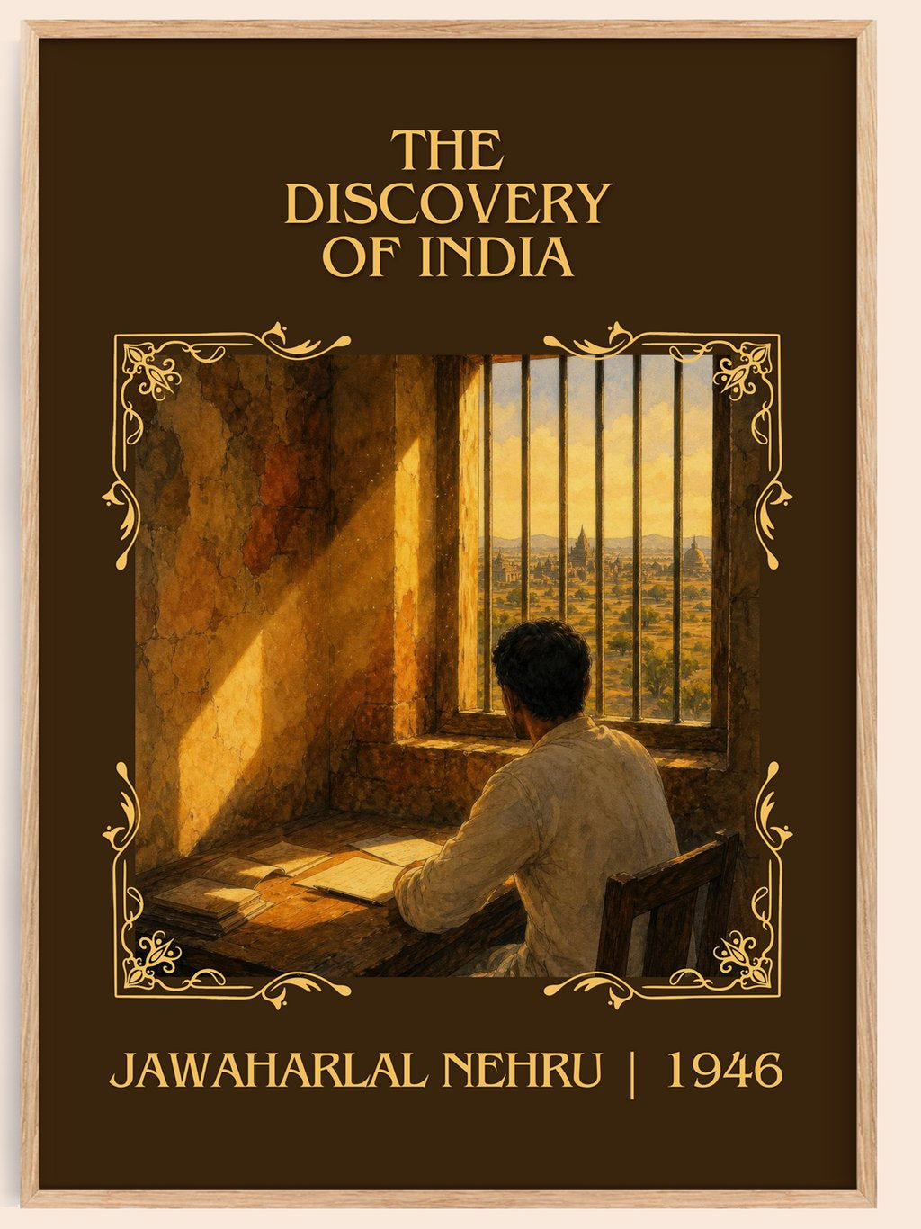 The discovery of India Classic Book Art Print by Jawaharlal Nehru – book poster