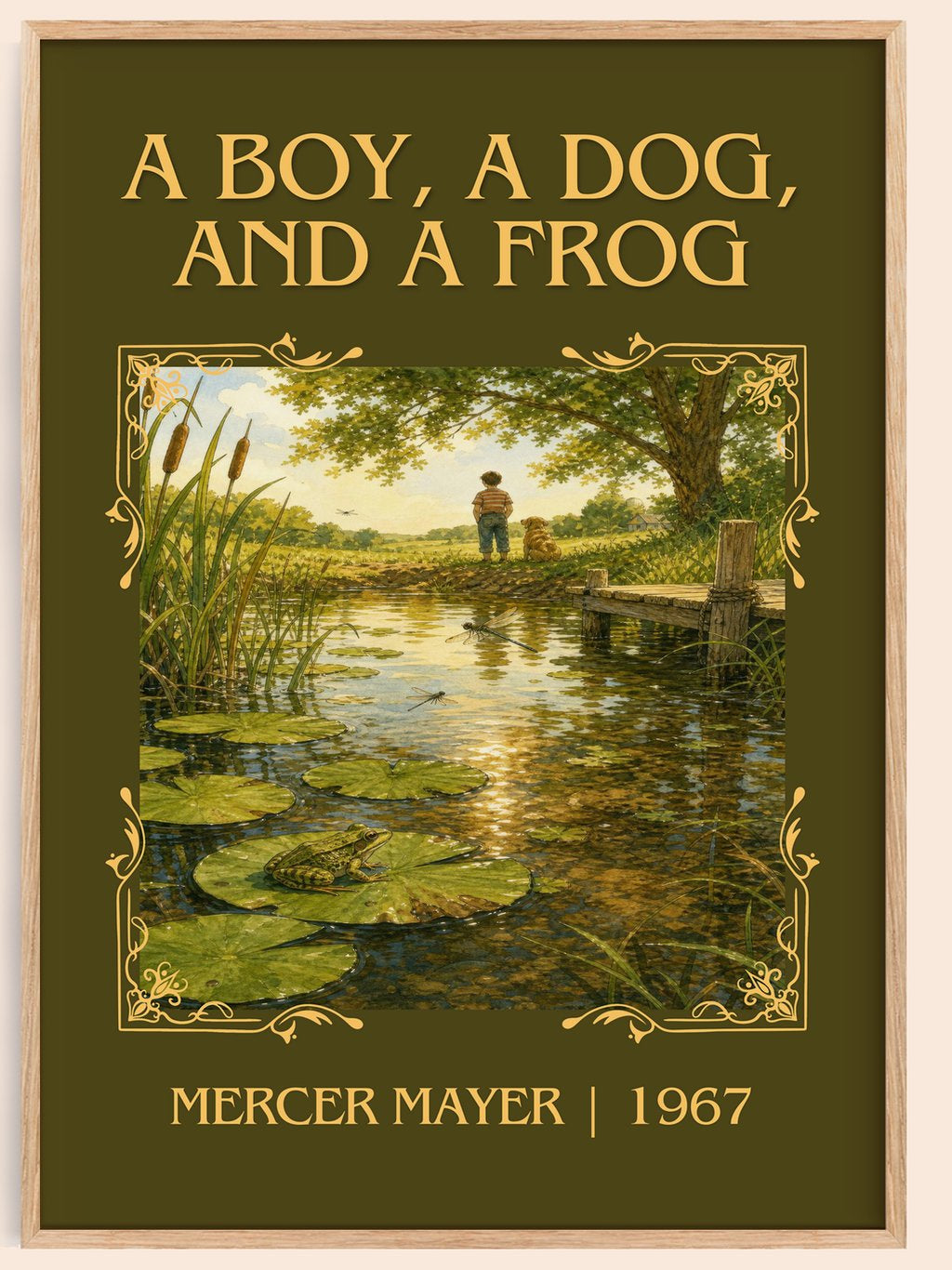 A Boy, a Dog, and a Frog Classic Book Art Print by Mercer Mayer – book poster