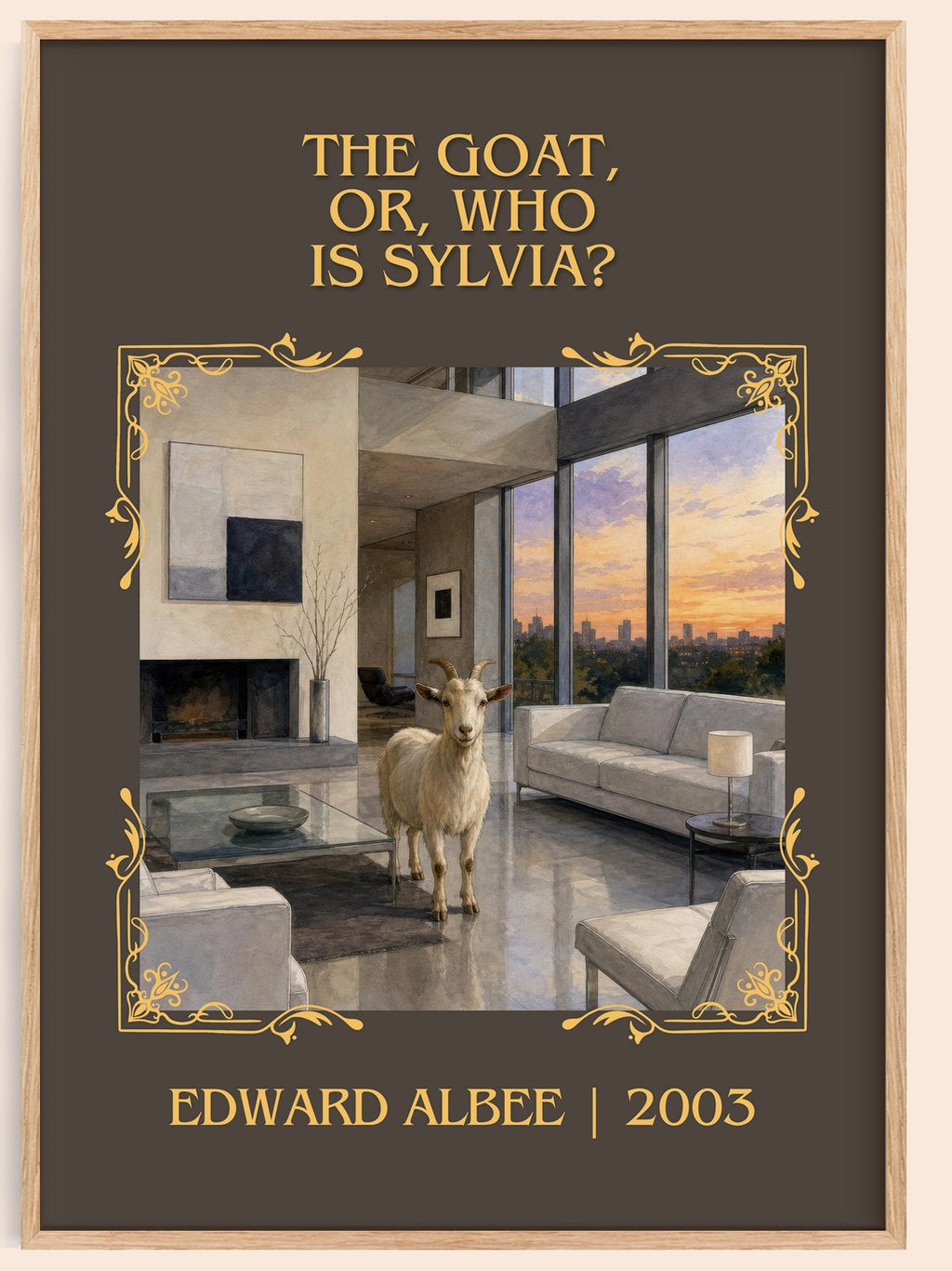 The goat, or, Who is Sylvia? Classic Book Art Print by Edward Albee – book poster