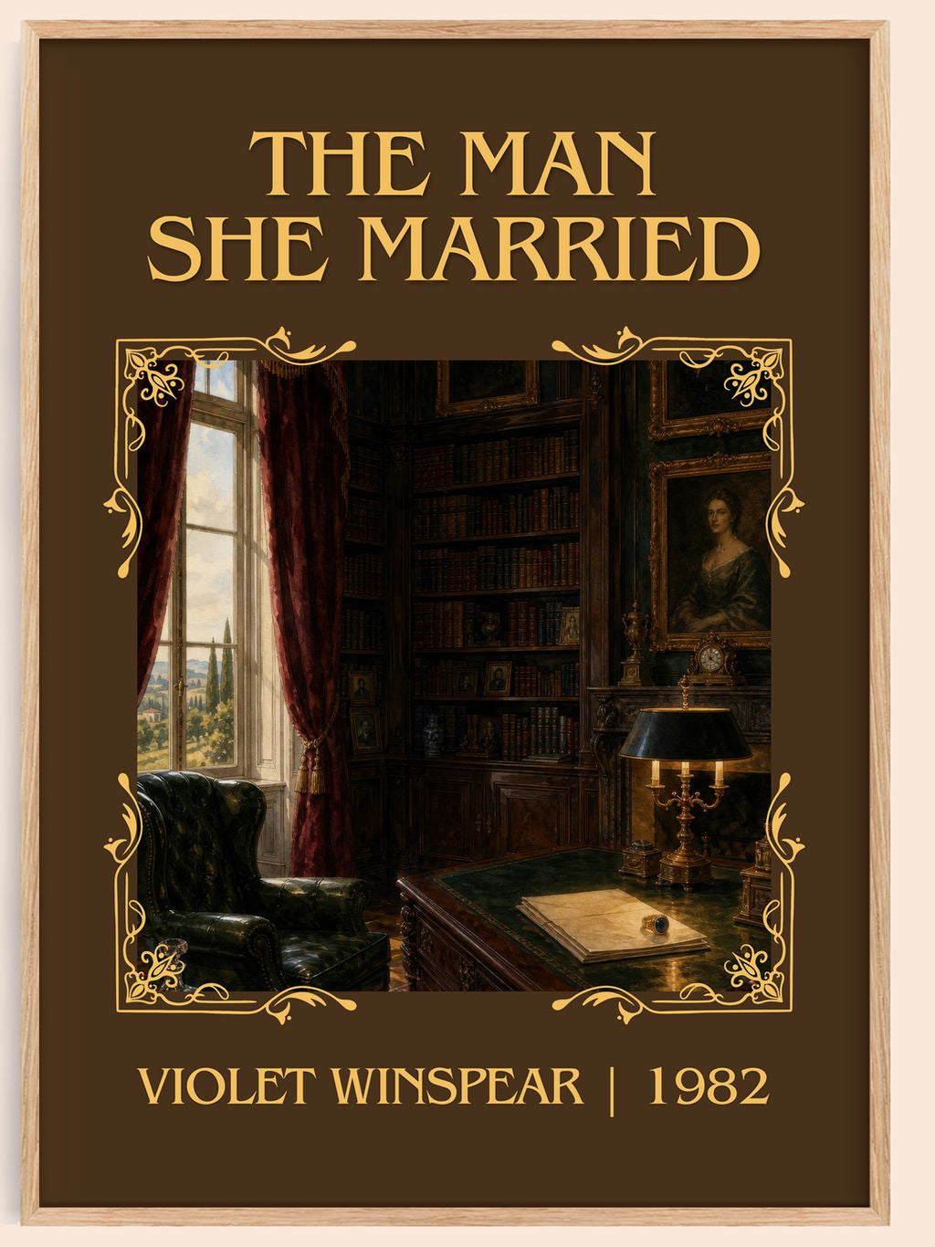 The Man She Married Classic Book Art Print by Violet Winspear – book poster