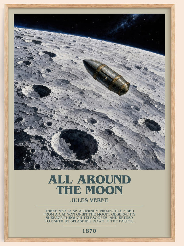 All Around The Moon Bookish Wall Art by Jules Verne