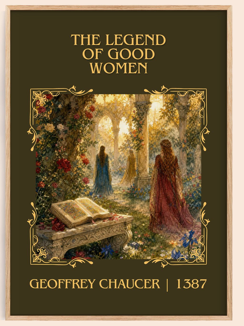 The legend of good women Classic Book Art Print by Geoffrey Chaucer – book poster