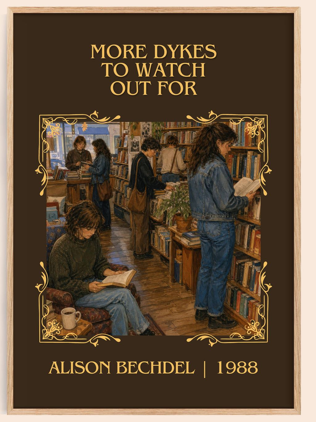 More dykes to watch out for Classic Book Art Print by Alison Bechdel – book poster