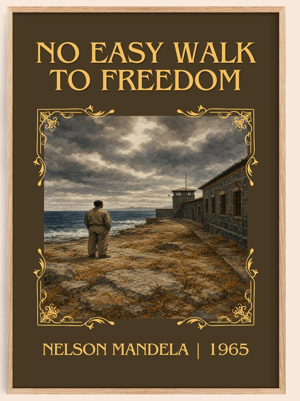 No Easy Walk to Freedom Classic Book Art Print by Nelson Mandela – book poster