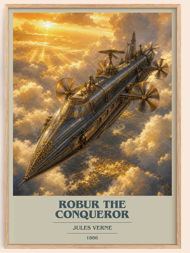 Robur The Conqueror Book Cover Poster by Jules Verne