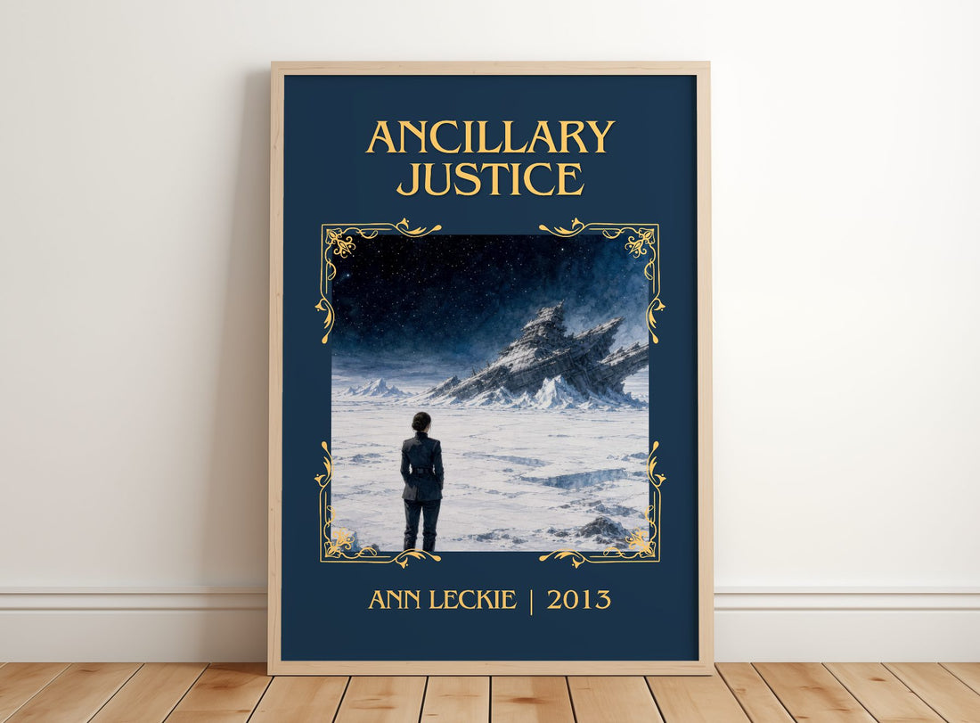 Ancillary Justice Classic Book Art Print by Ann Leckie – framed print leaning on a wooden floor