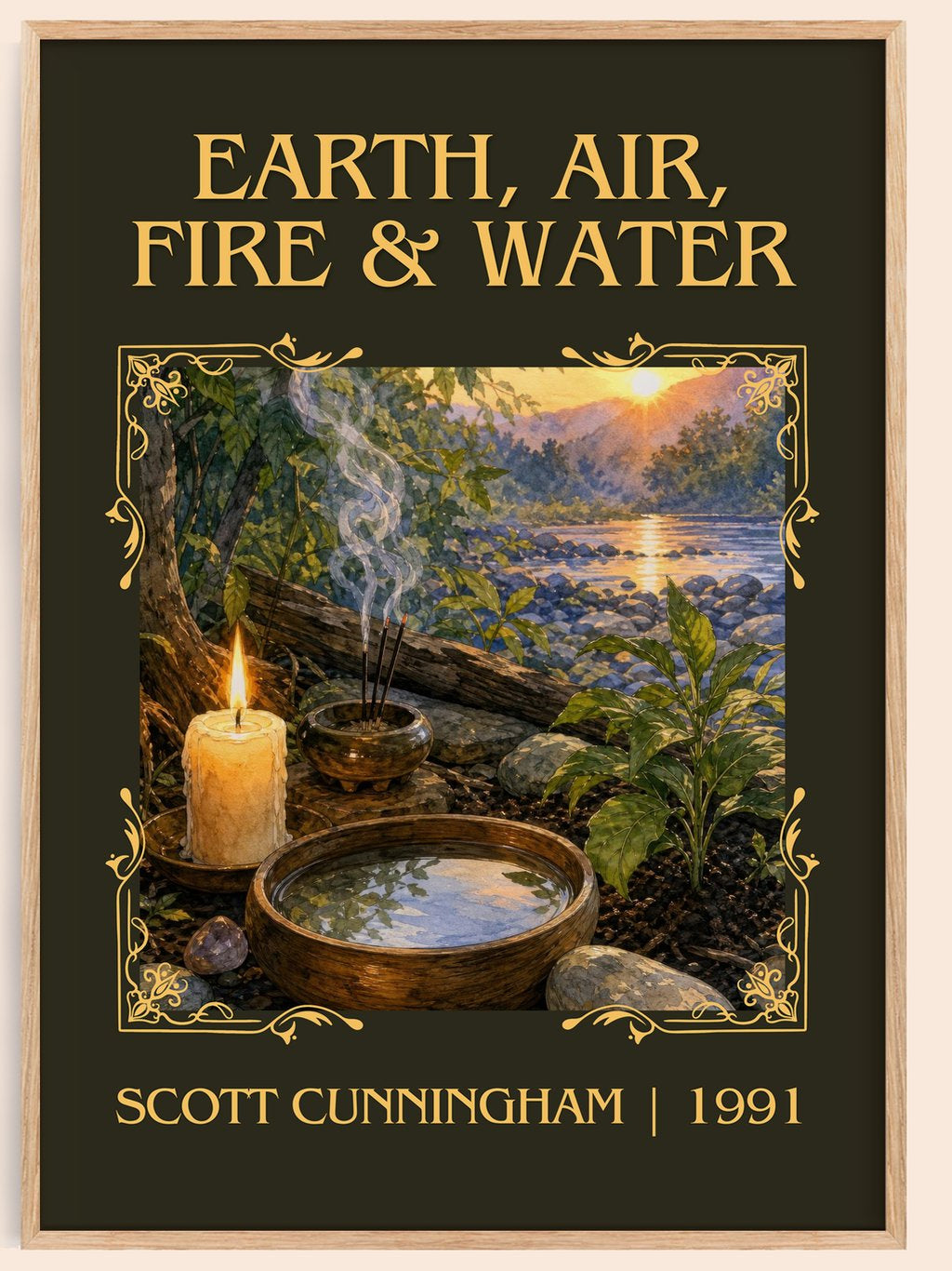 Earth, air, fire & water Classic Book Art Print by Scott Cunningham – book poster