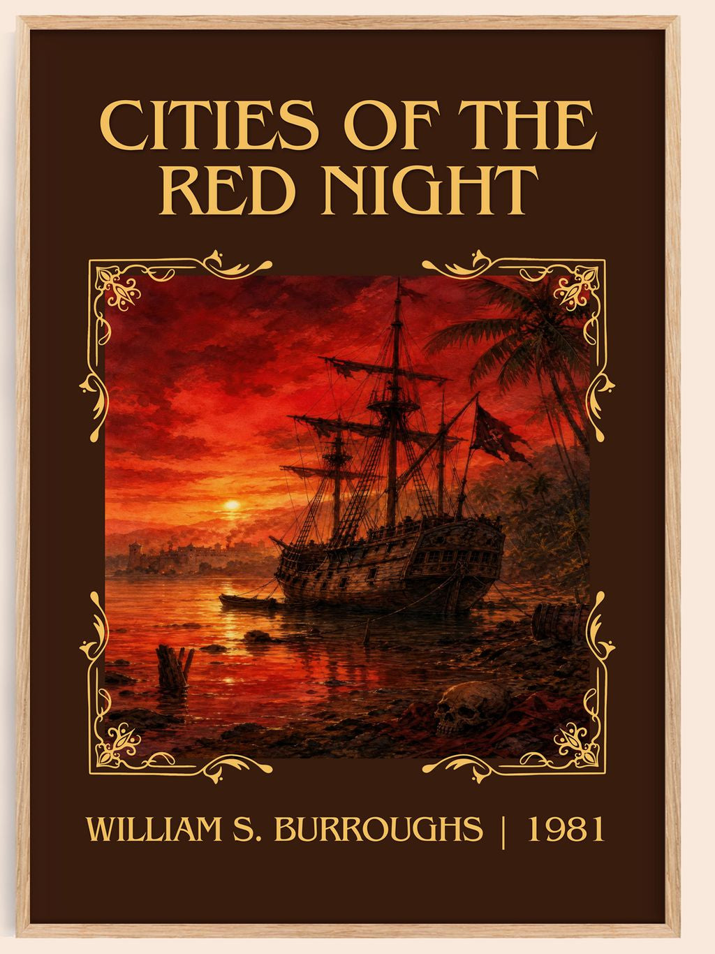 Cities of the Red Night Classic Book Art Print by William S. Burroughs – book poster