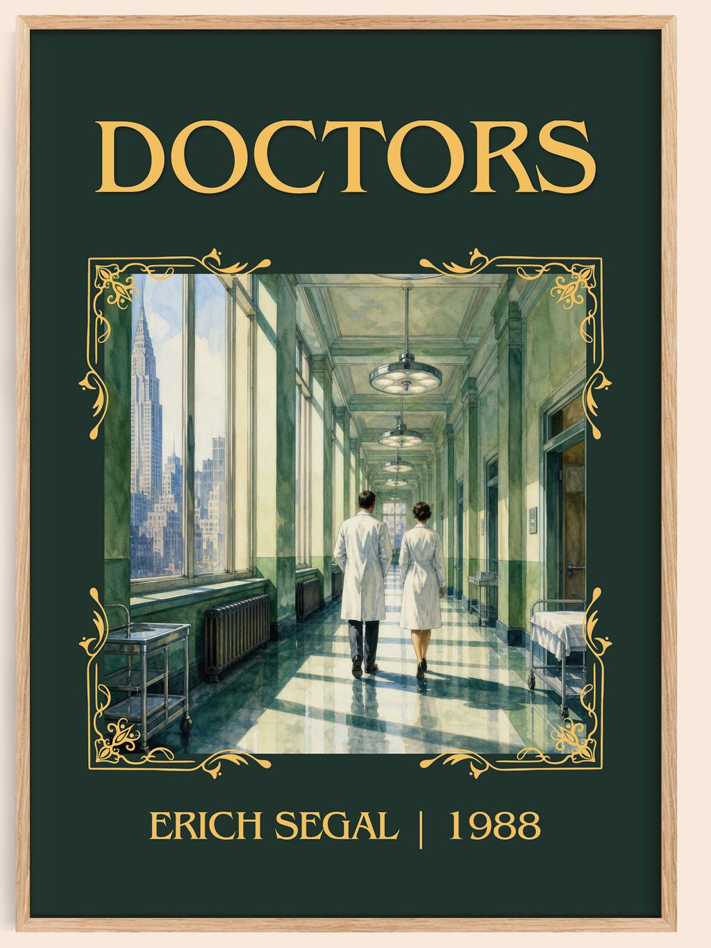 Doctors Classic Book Art Print by Erich Segal – book poster