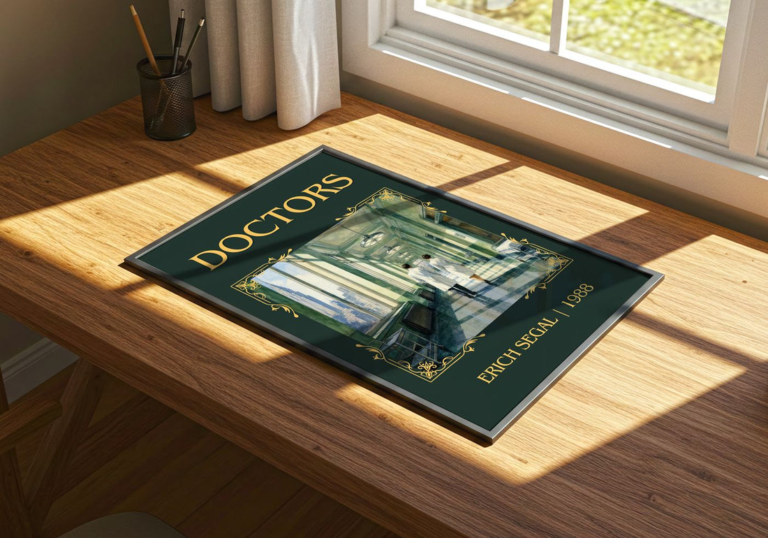 Doctors Classic Book Art Print by Erich Segal – print on a sunlit desk