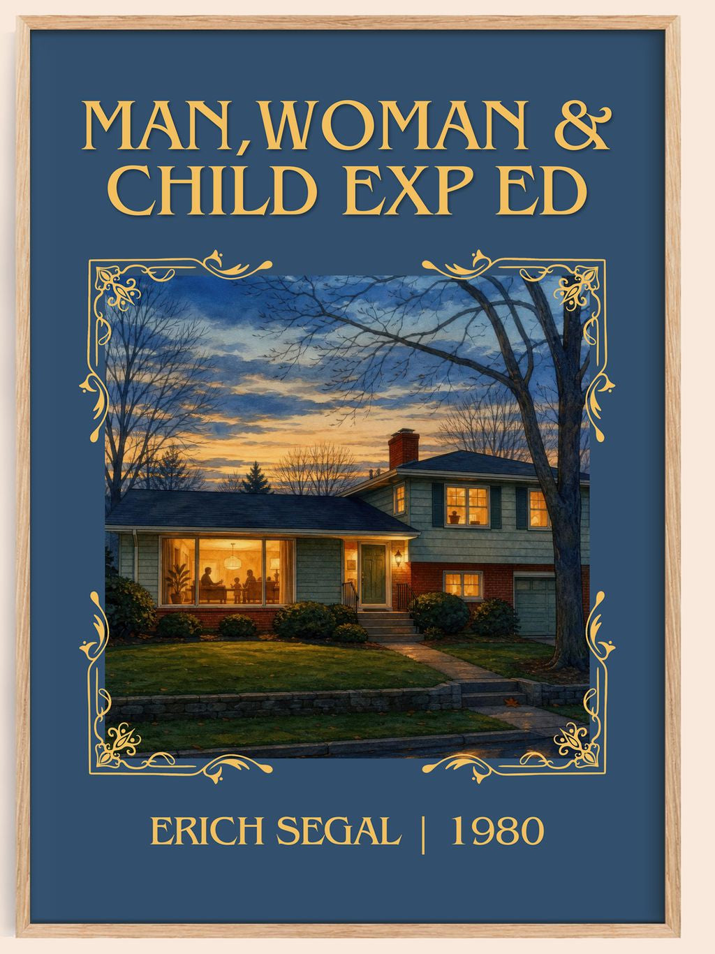 Man,woman & Child Exp Ed Classic Book Art Print by Erich Segal – book poster