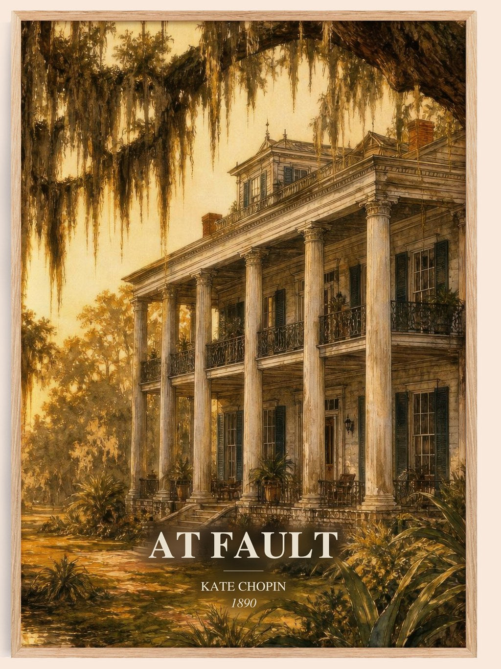 At Fault watercolour book poster by Kate Chopin – framed literary art print