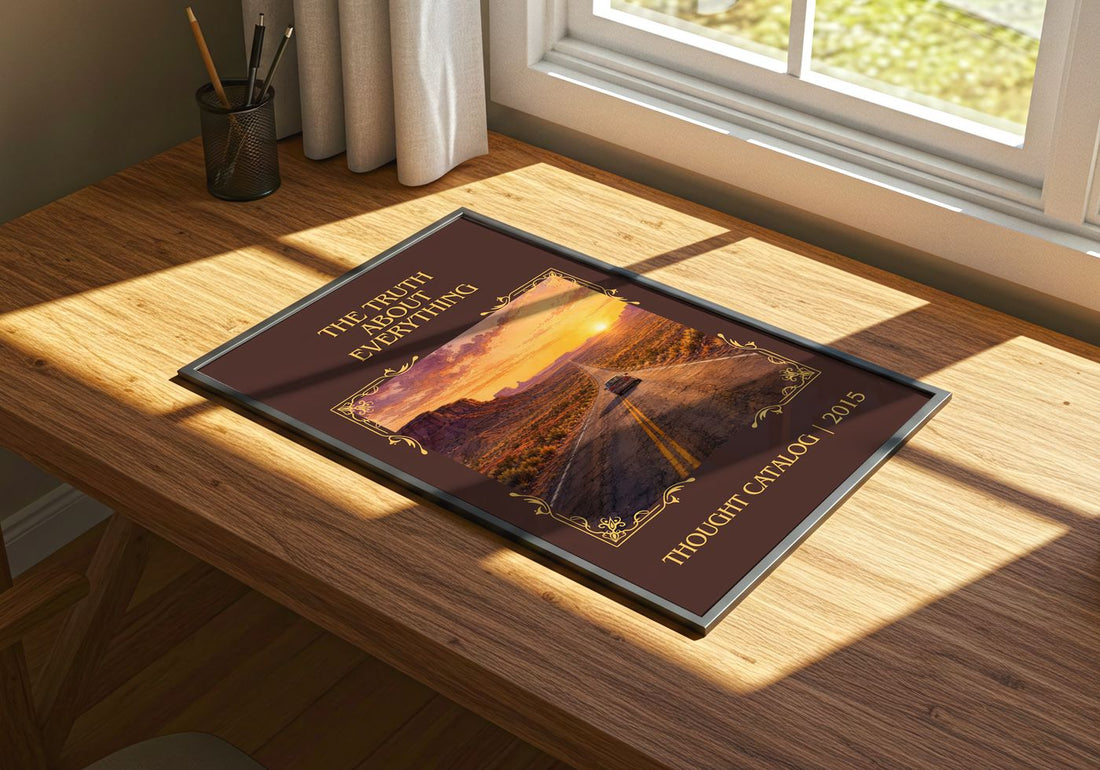 The Truth About Everything Classic Book Art Print by Thought Catalog – print on a sunlit desk