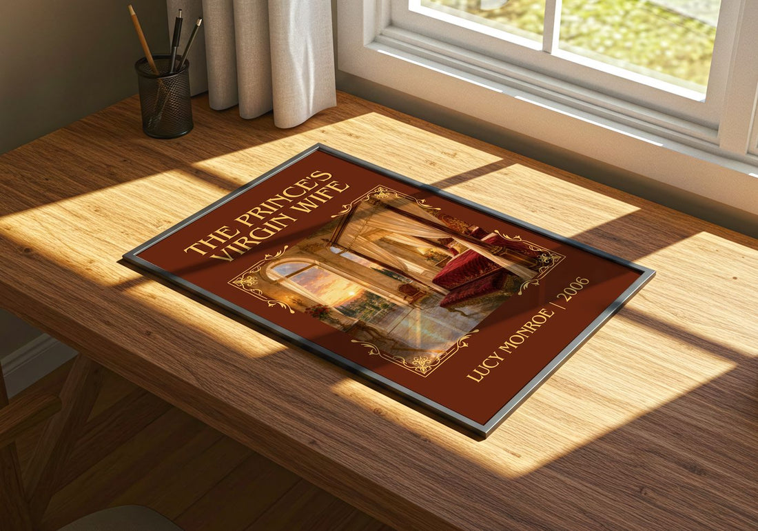 The Prince's Virgin Wife Classic Book Art Print by Lucy Monroe – print on a sunlit desk