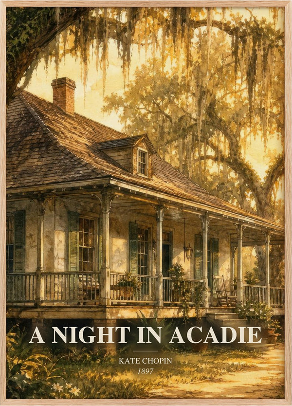 A Night In Acadie Book Watercolour Illustration by Kate Chopin