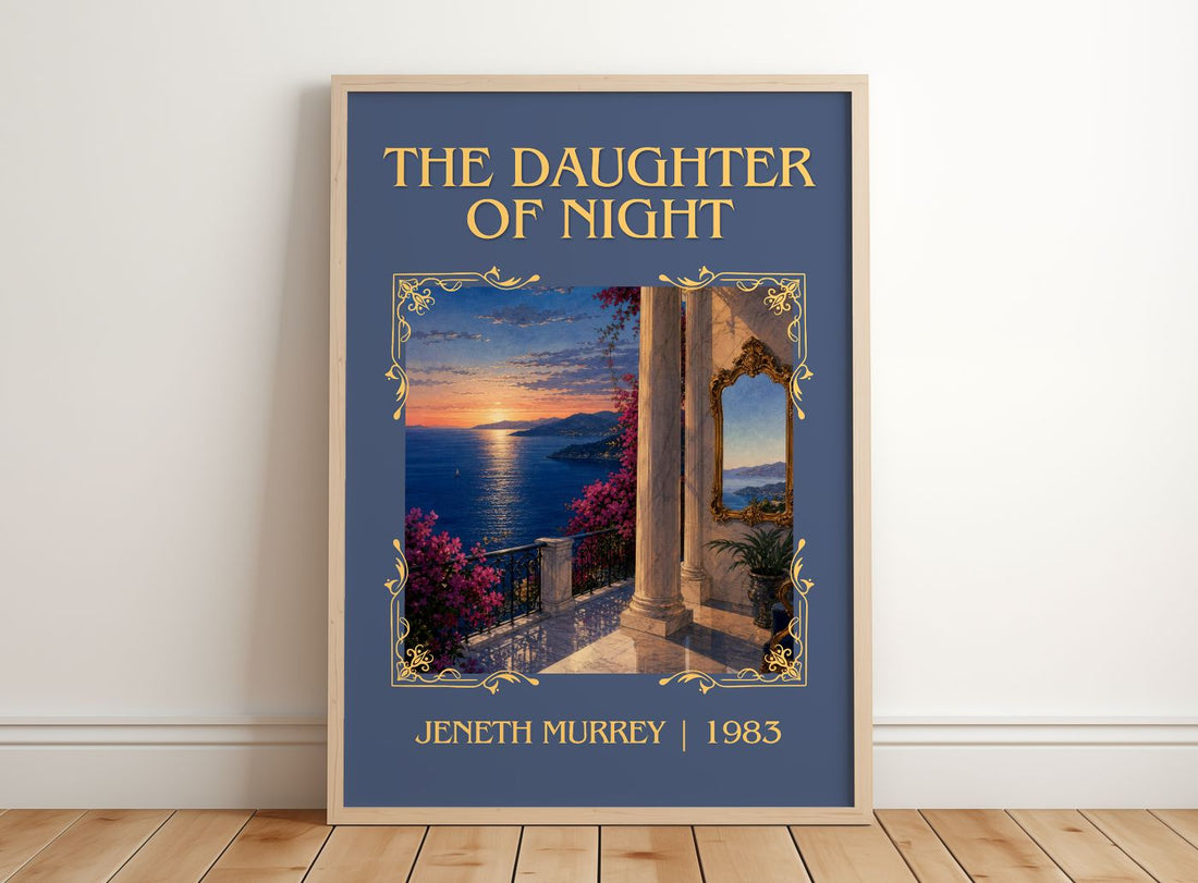 The daughter of night Classic Book Art Print by Jeneth Murrey – framed print leaning on a wooden floor