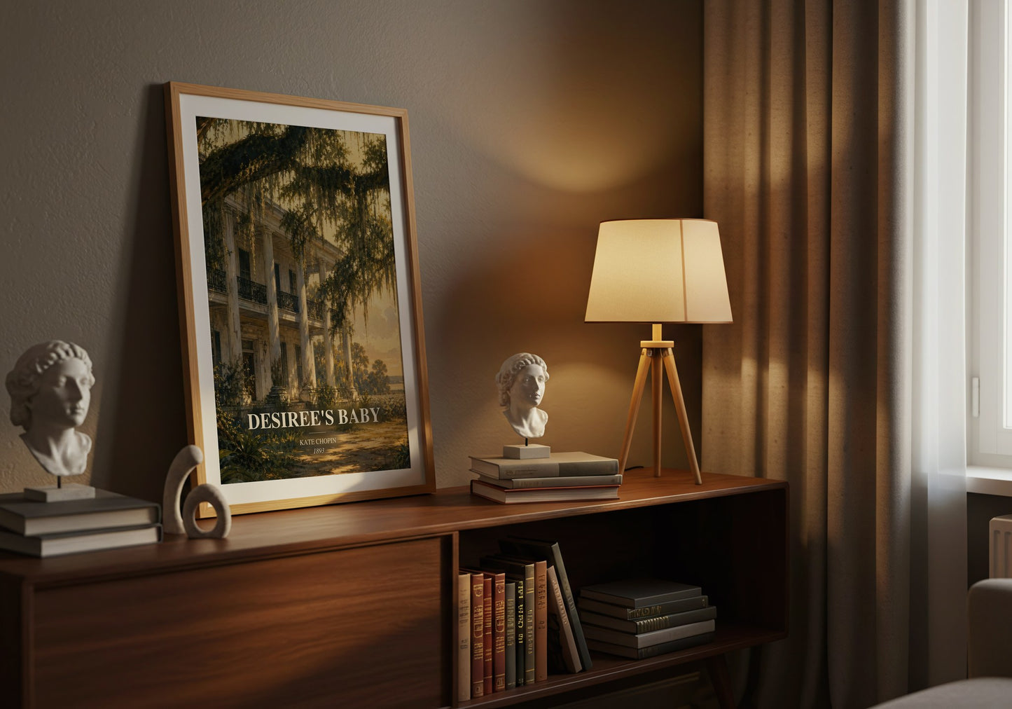 Desiree'S Baby watercolour print on bookshelf – Kate Chopin fan gift
