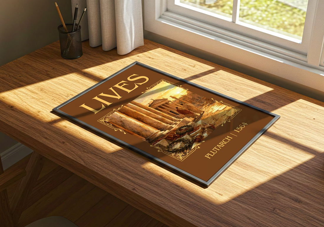 Lives Classic Book Art Print by Plutarch – print on a sunlit desk