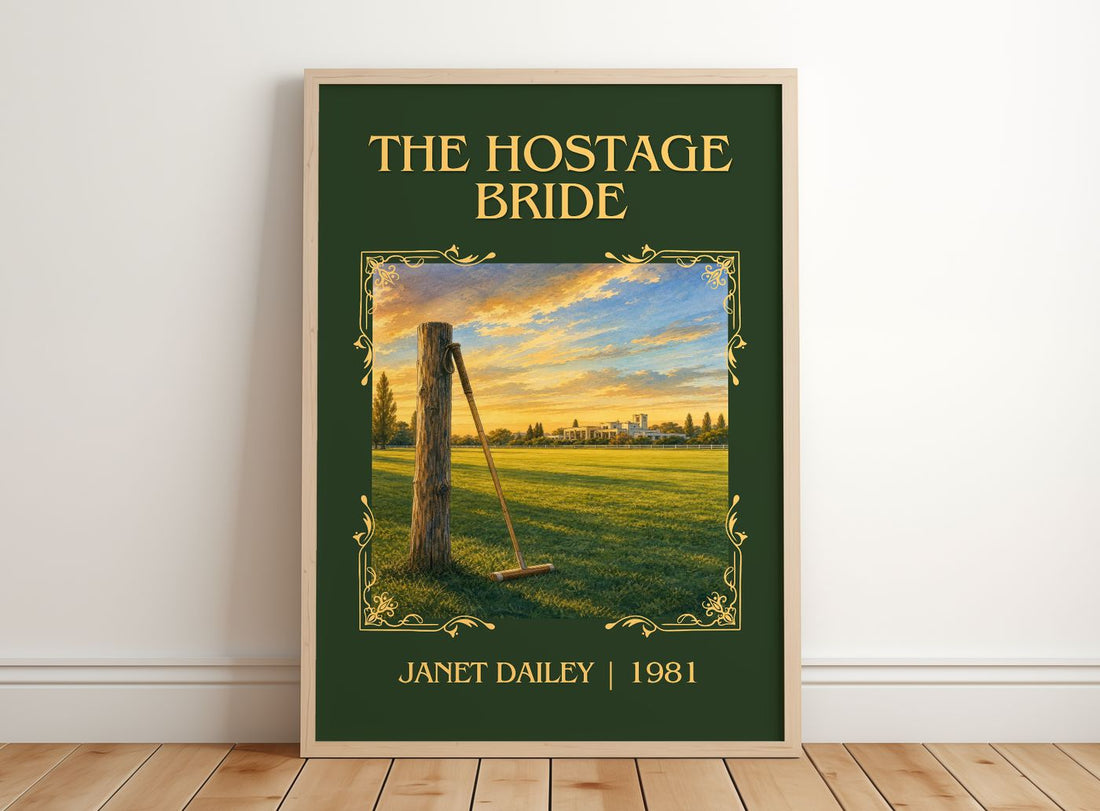 The Hostage Bride Classic Book Art Print by Janet Dailey – framed print leaning on a wooden floor