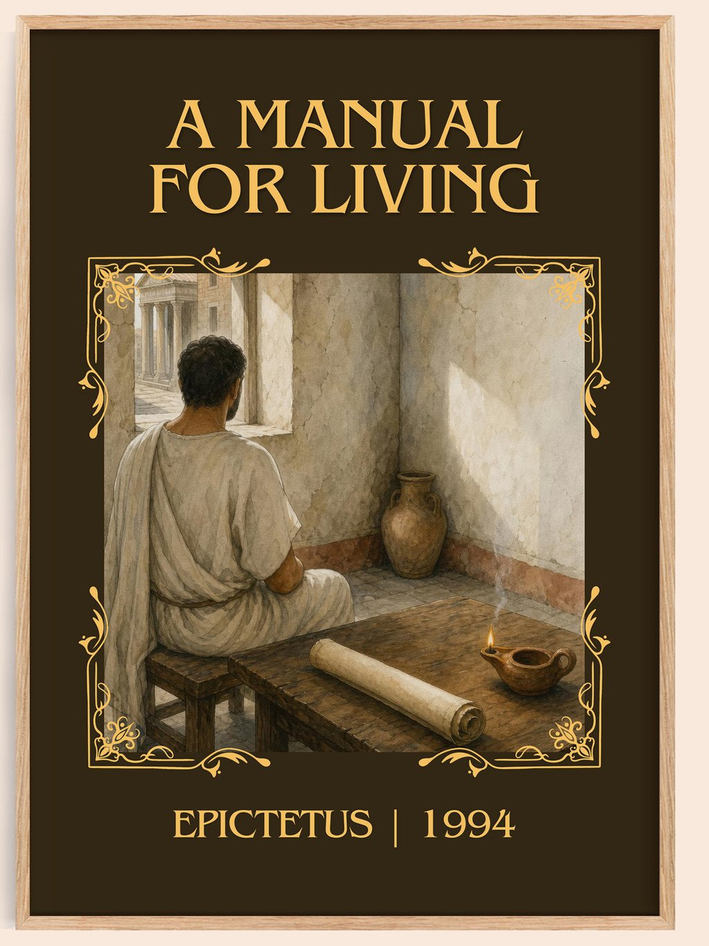 A manual for living Classic Book Art Print by Epictetus – book poster