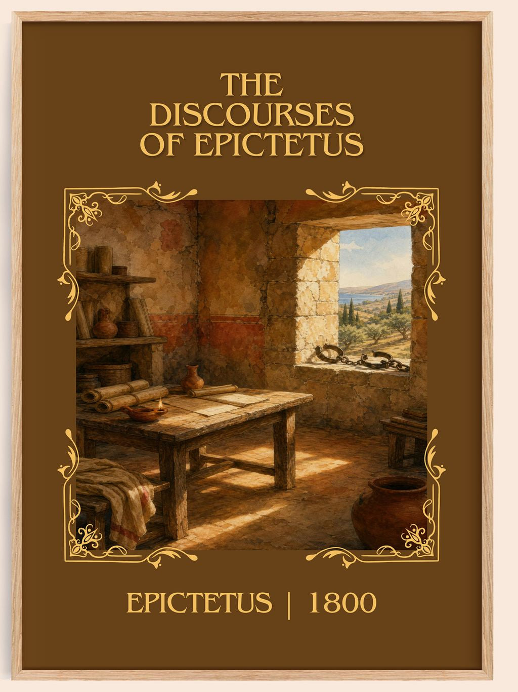 The discourses of Epictetus Classic Book Art Print by Epictetus – book poster