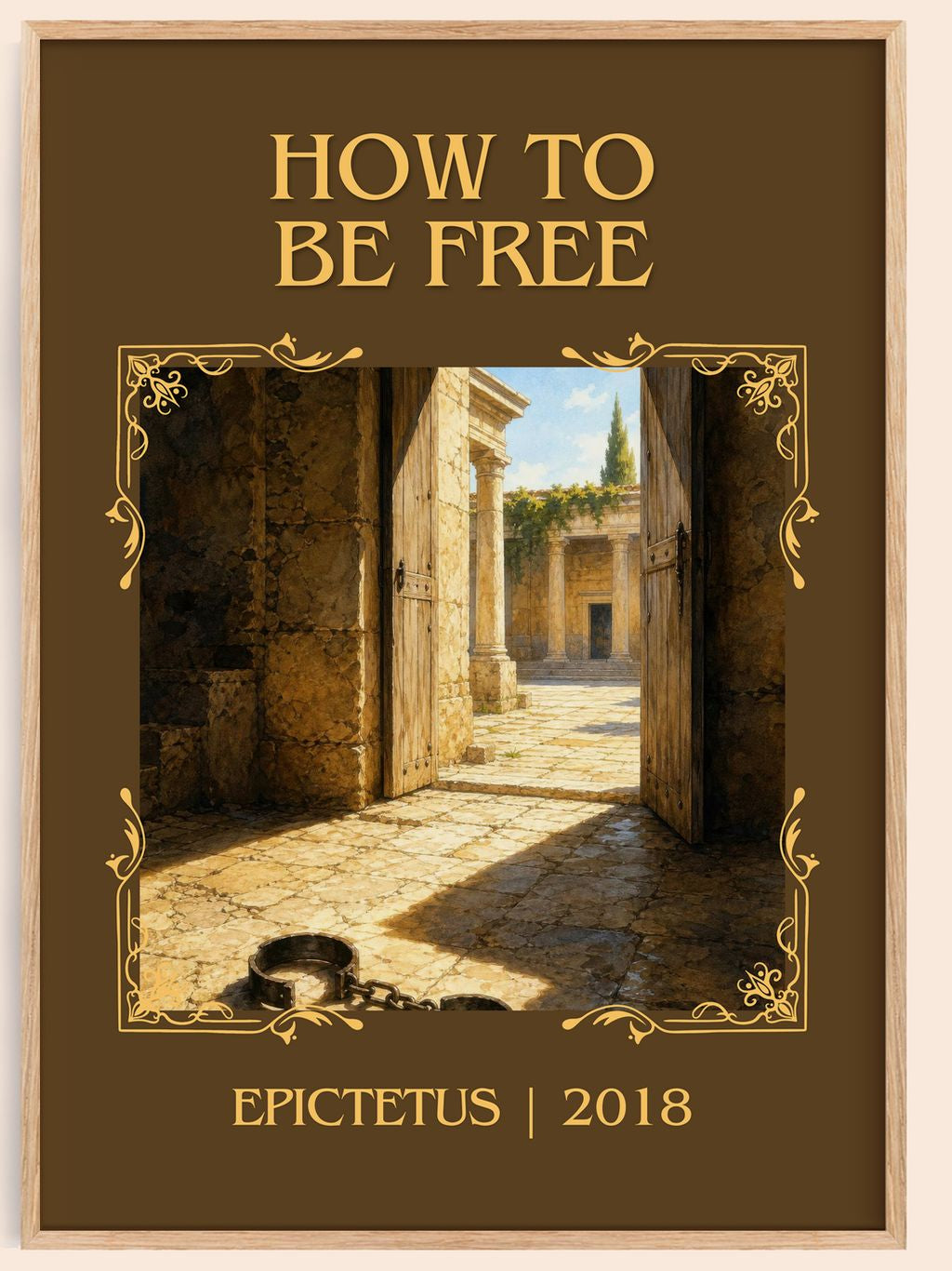 How to Be Free Classic Book Art Print by Epictetus – book poster
