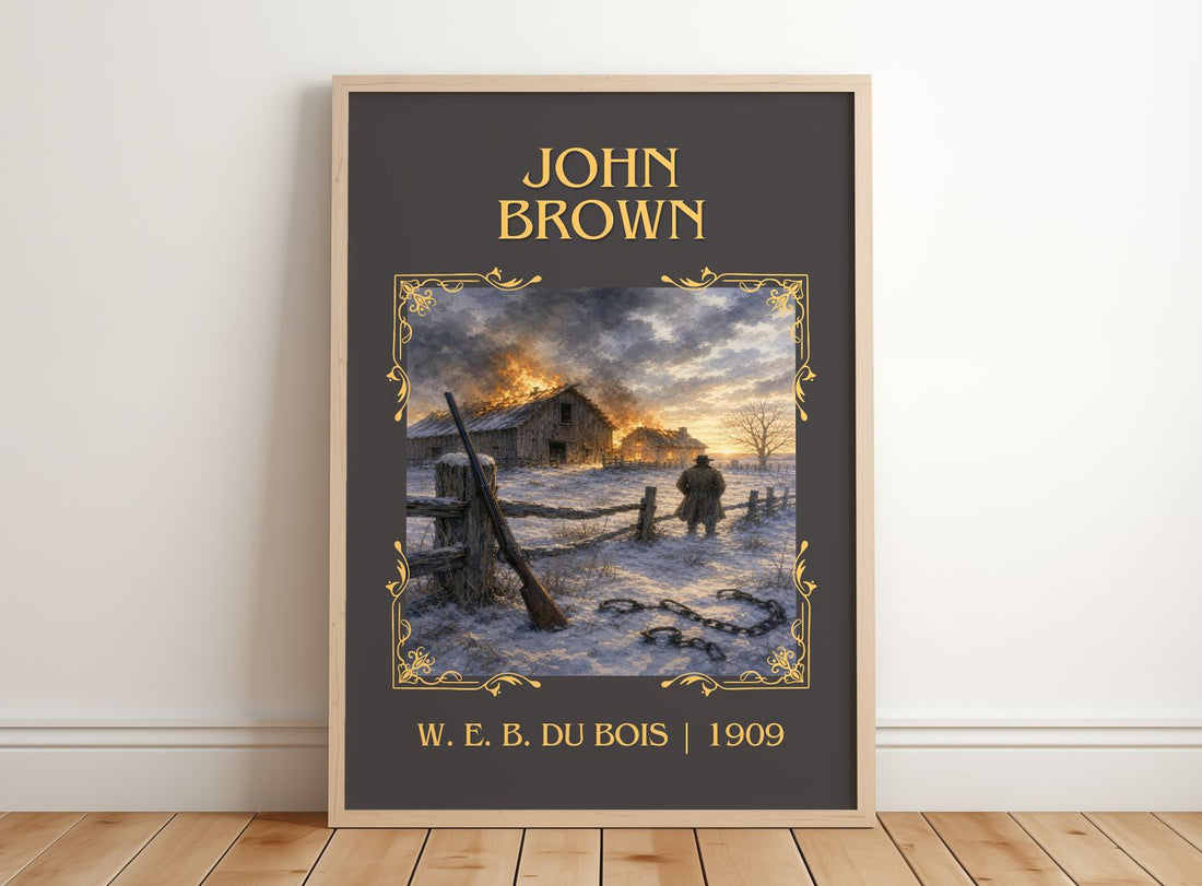 John Brown Classic Book Art Print by W. E. B. Du Bois – framed print leaning on a wooden floor