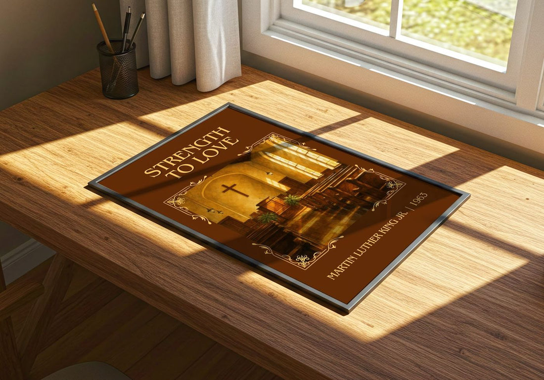 Strength to love Classic Book Art Print by Martin Luther King Jr. – print on a sunlit desk