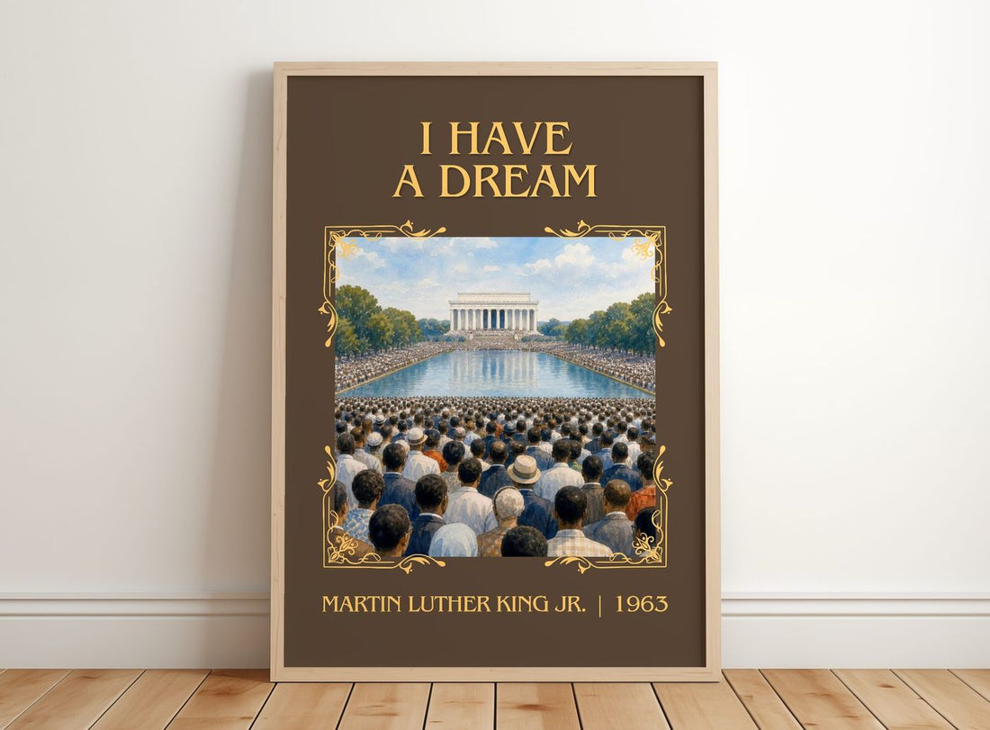 I have a dream Classic Book Art Print by Martin Luther King Jr. – framed print leaning on a wooden floor