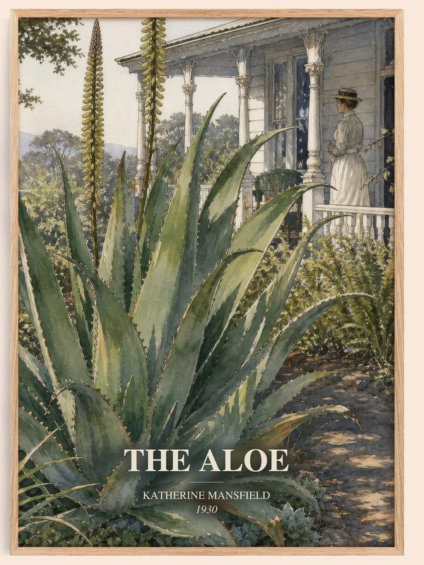 The Aloe watercolour book poster by Katherine Mansfield – framed literary art print