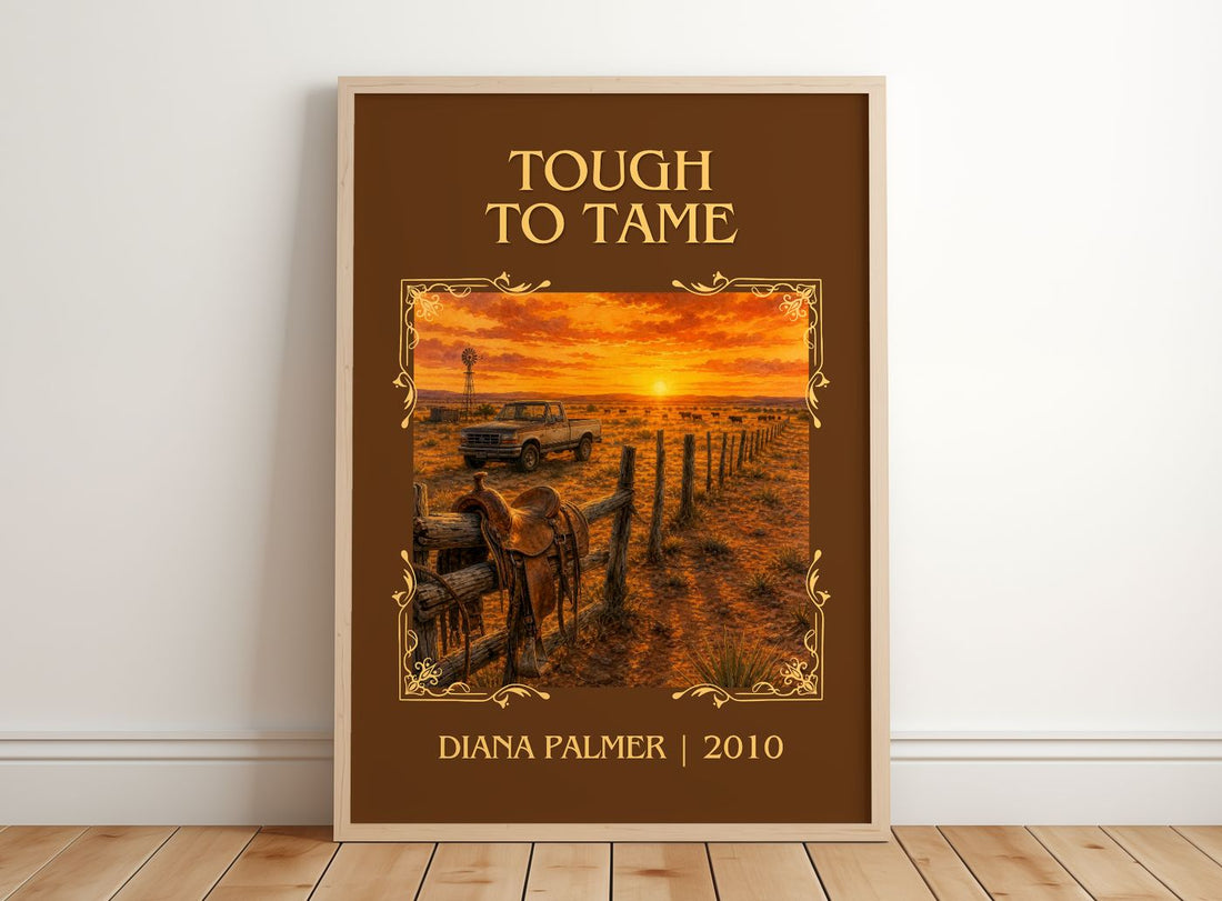 Tough to Tame Classic Book Art Print by Diana Palmer – framed print leaning on a wooden floor