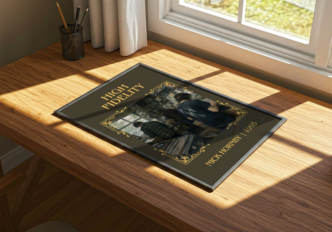 High Fidelity Classic Book Art Print by Nick Hornby – print on a sunlit desk
