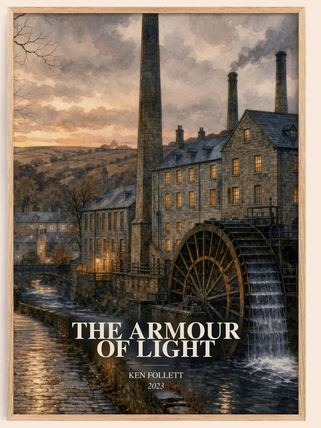 The Armour Of Light watercolour book poster by Ken Follett – framed literary art print