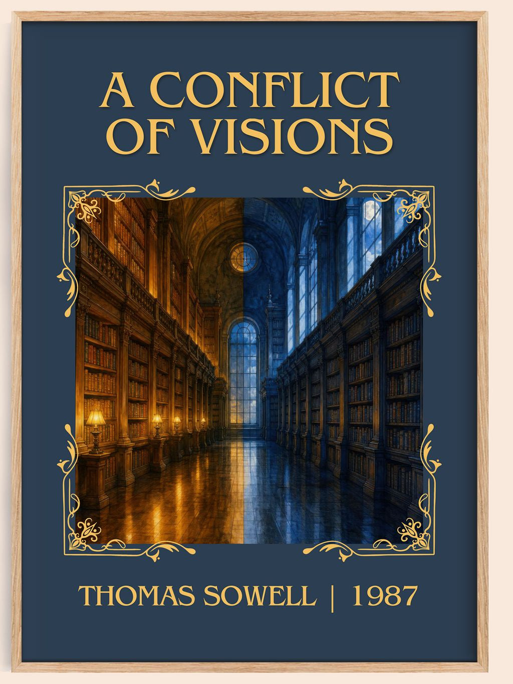 A conflict of visions Classic Book Art Print by Thomas Sowell – book poster