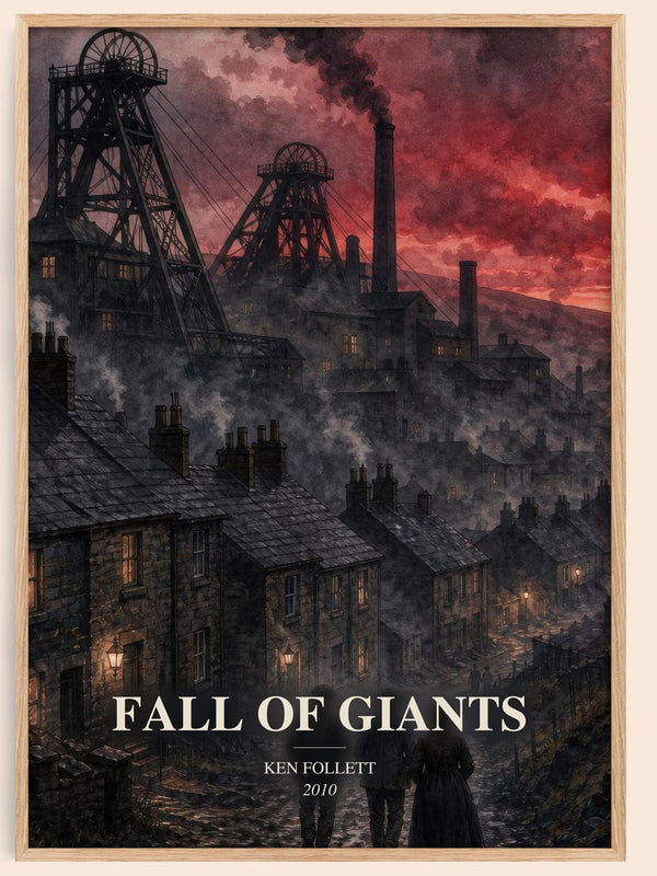 Fall Of Giants watercolour book poster by Ken Follett – framed literary art print