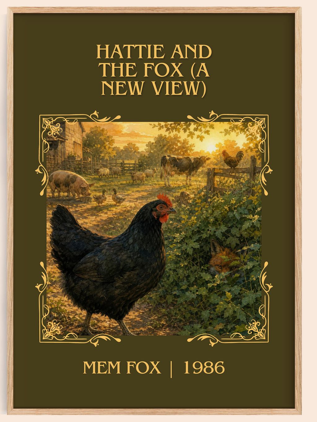 Hattie and the fox (A New View) Classic Book Art Print by Mem Fox – book poster