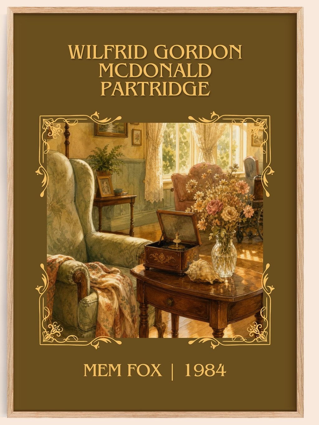 Wilfrid Gordon McDonald Partridge Classic Book Art Print by Mem Fox – book poster